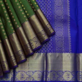 Green and blue silk saree 2