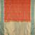 Rust orange and mint green semi silk saree