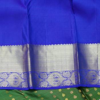 Green and blue silk saree 4