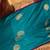 Teal green and purple pure kanchi silk saree