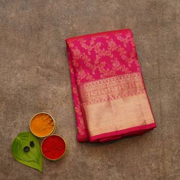Pink silk saree 1