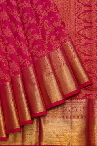 Pink silk saree with blouse