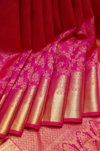 Pink silk saree with blouse