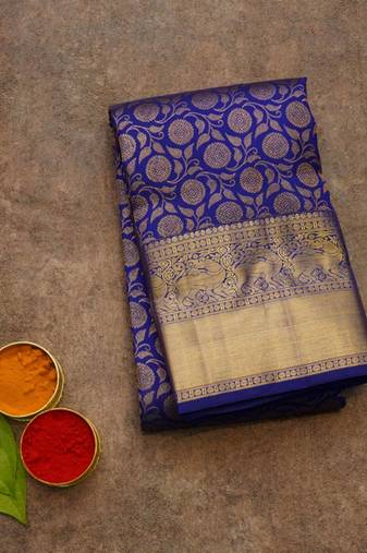 Blue colour silk saree