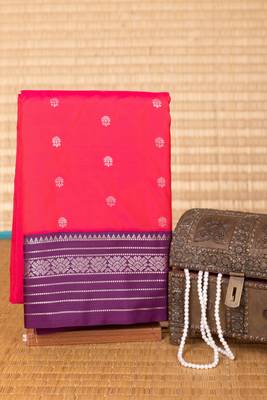 Dual tone pink and purple butta semi silk saree 2