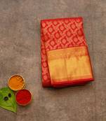 Red bridal silk saree