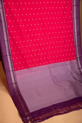 Dual tone pink and purple butta semi silk saree 3