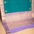 Dual tone teal blue and lilac lavender semi silk saree