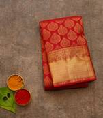 Red colour silk saree