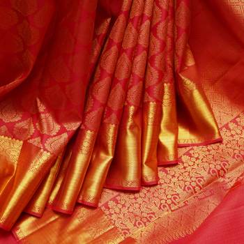 Red colour silk saree 3