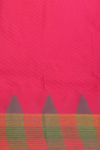 Black and rani pink temple border semi silk saree