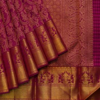 Pink brocade saree 2