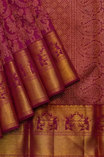 Pink brocade saree with blouse