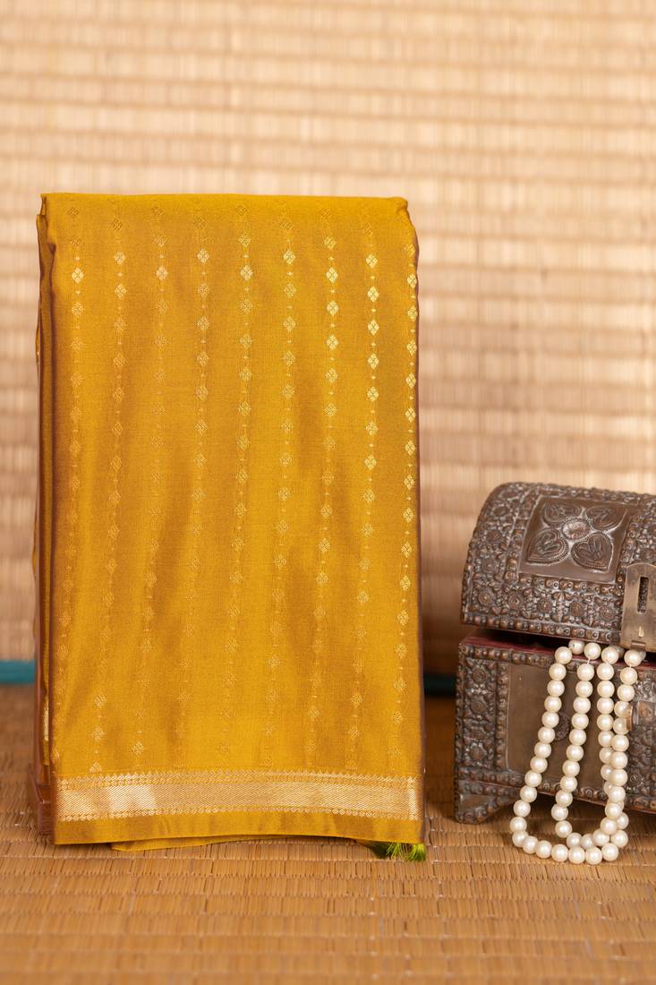 Mustard semi silk saree