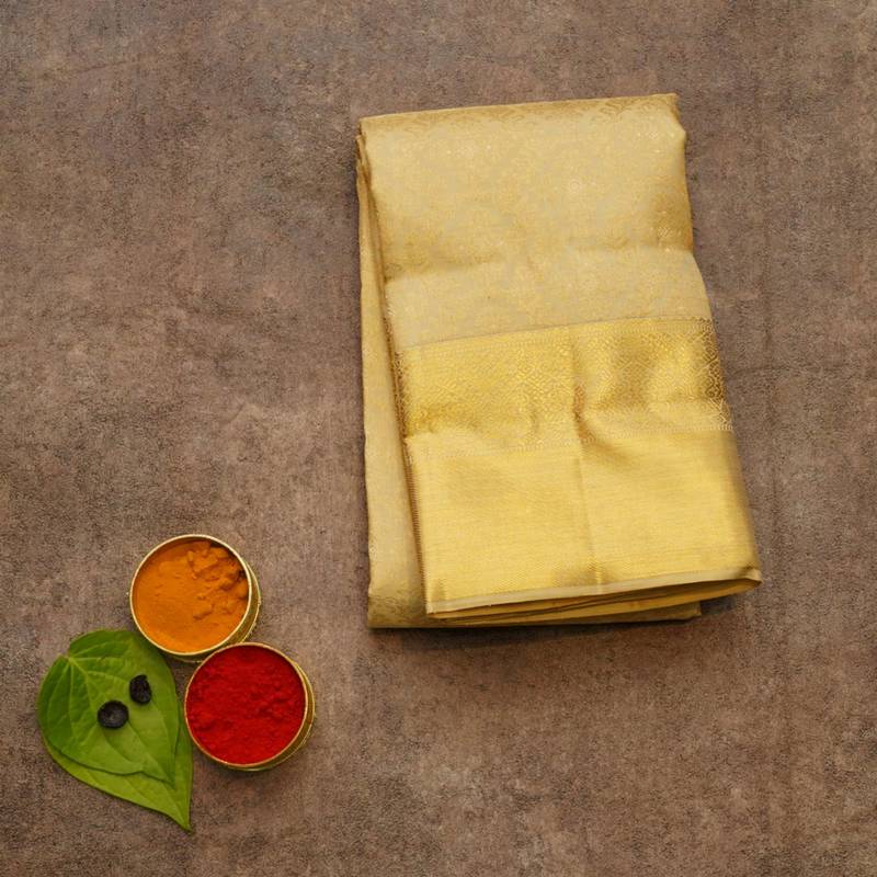 Golden brocade saree