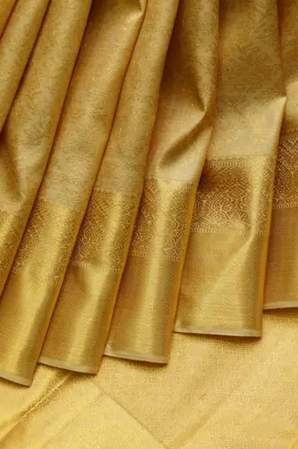 Golden brocade saree