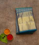 Peacock blue bridal saree