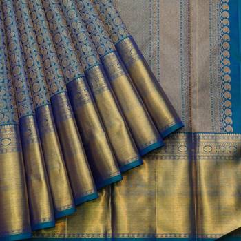 Peacock blue bridal saree 2