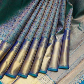 Peacock blue bridal saree 3