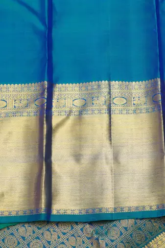 Peacock blue bridal saree with blouse