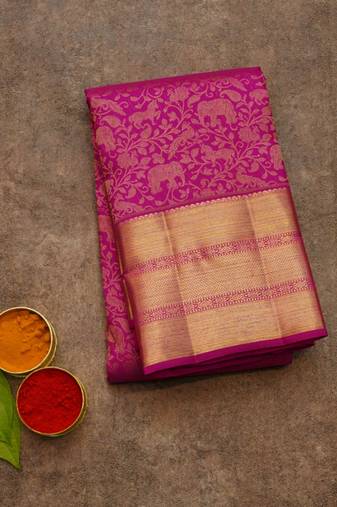 Pink vanasingaram silk saree