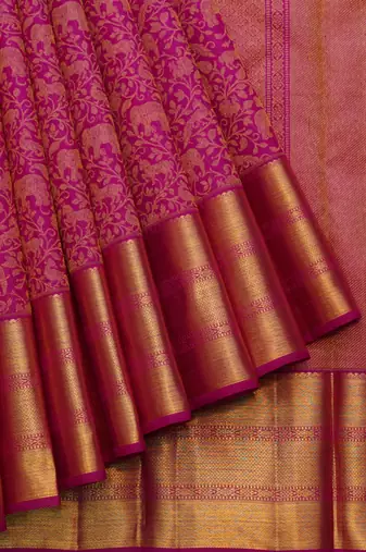 Pink vanasingaram silk saree with blouse