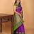 Dual tone violet and dual tone green retta patta border pure kanchi silk saree
