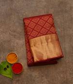 Red brocade kanjivaram silk saree