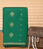 Forest green butta semi silk saree