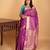 Wildberry purple and aqua blue tissue pure kanjivaram silk saree