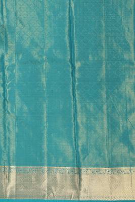 Wildberry purple and aqua blue tissue pure kanjivaram silk saree 4