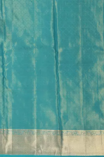 Wildberry purple and aqua blue tissue kanjivaram silk saree with blouse