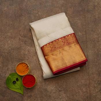 Off white silk saree 1