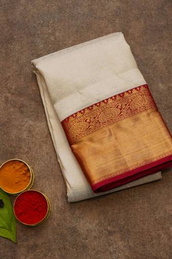 Off white silk saree