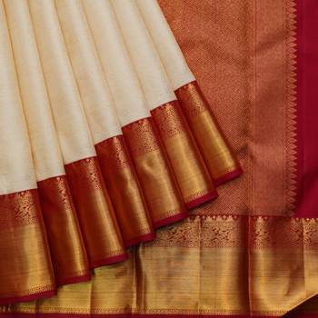 Off white silk saree 2