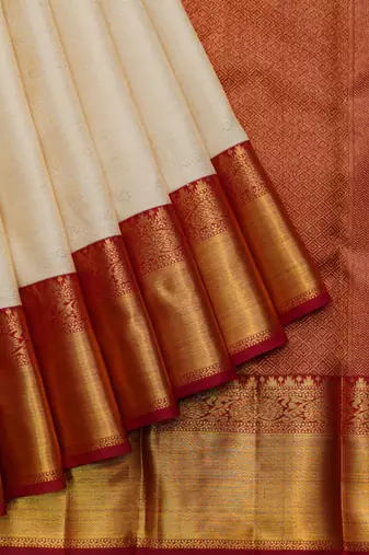 Off white silk saree with blouse
