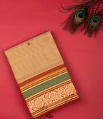 Beige thread work kanchi cotton saree