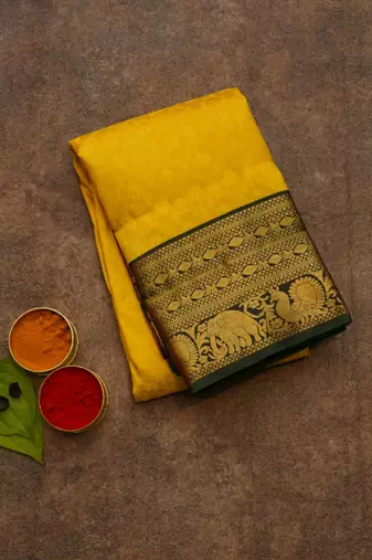 Yellow bridal saree