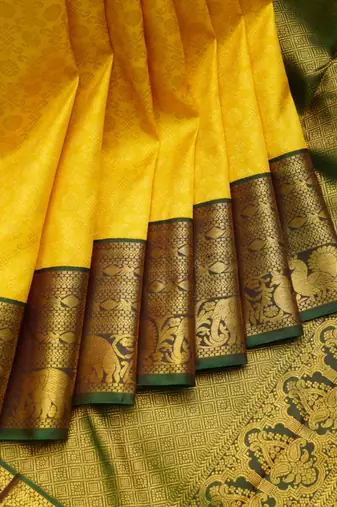 Yellow bridal saree with blouse