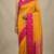 Turmeric yellow rani pink traditional semi silk saree