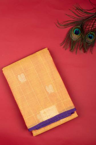 Golden mustard pure kanchi cotton saree