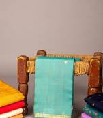 Baby blue pure silk saree