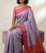 Amethyst purple and rani pink soft silk saree