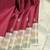 Maroon and cream pure zari silk saree