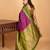 Grape purple and forest green retta patta border pure kanchi silk saree