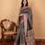 Elephant grey zero zari silk saree