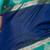 Peacock blue and teal green checked pure silk saree