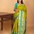 Apple green and dual tone blue butta pure kanchi silk saree