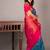 Blue and pink bridal silk saree