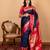 Navy blue silk saree